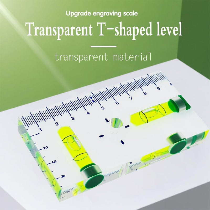 The Yan He Transparent high-precision T-type horizontal bubble magnetic level for two-way horizontal measurement 95x51x13mm - Image 5